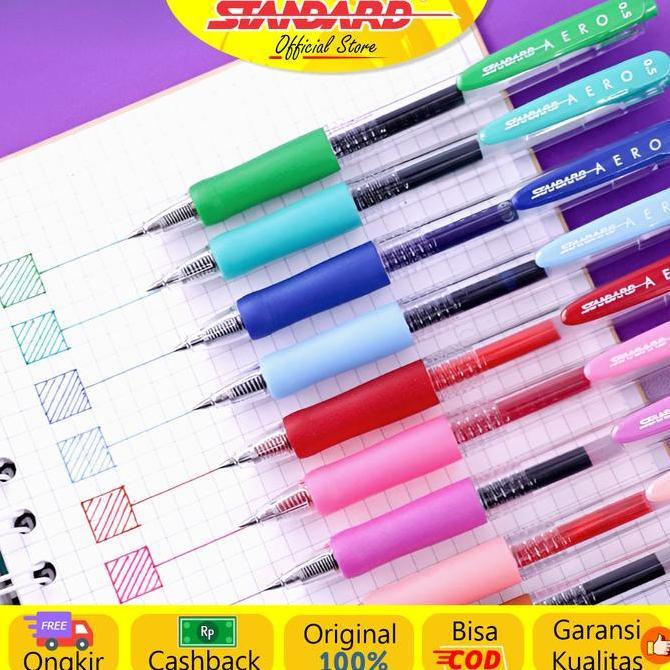 ap.carihouse - pulpen standard aero 0.5 gel isi 6 pcs