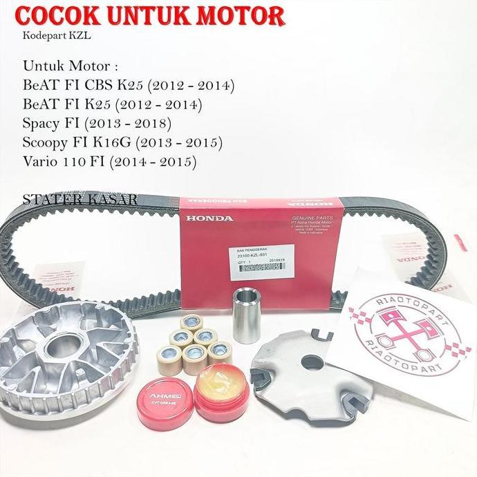 DANISTOREEMPAT - PAKET VANBELT SET KOMPLIT RUMAH ROLLER STARTER KASAR BEAT FI,SCOOPY FI , SPACY INJE