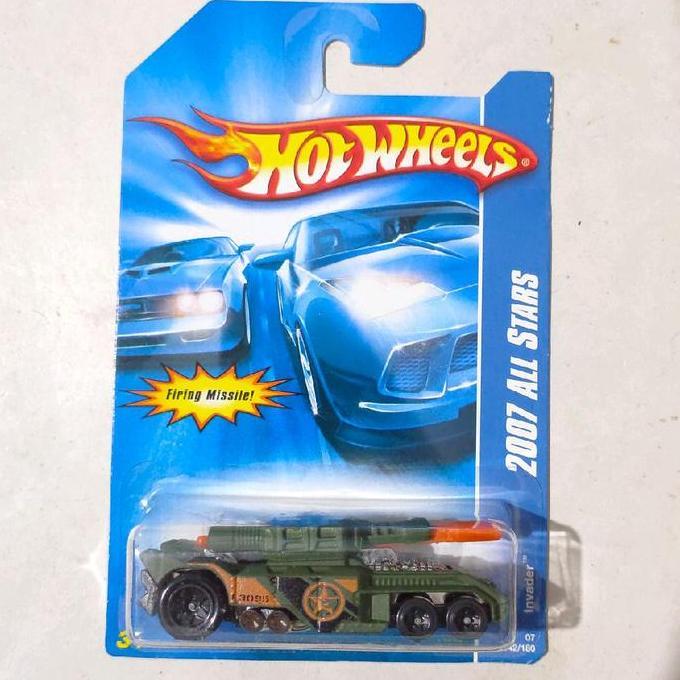 Hotwheels Hot Wheels Invader hijau tentara 2007 All Stars rare