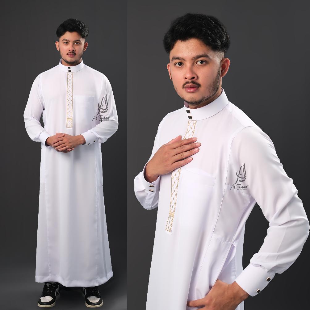 BIG SALE Jubah AZMAN Slimfit bordir Gamis slimfit pria bordir jubah pria muslim gamis pria panjang m