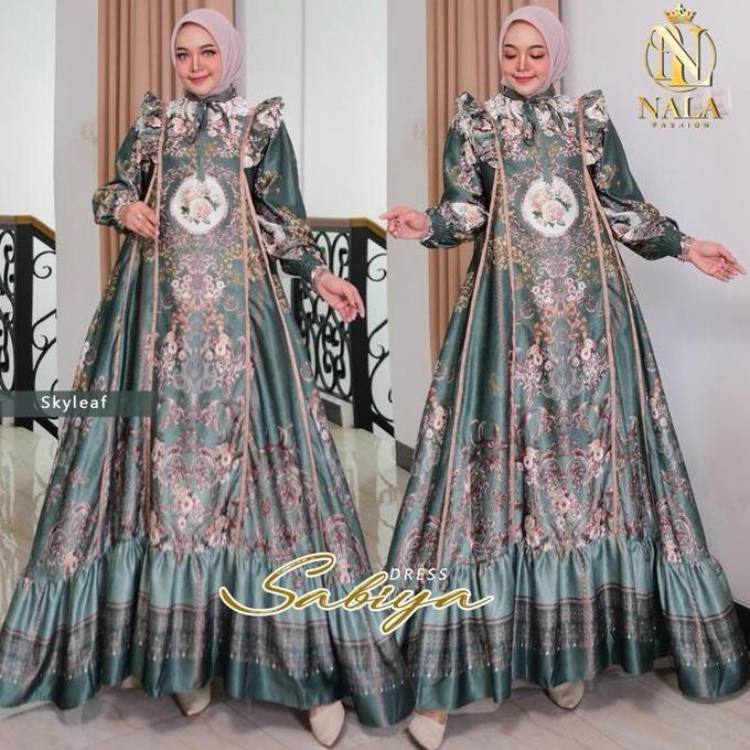 Termurah / Hot Sale Sabiya Luxury Dres Silk Premium Import Ziper Depan Aksen Rempel Pundak Tali Lehe