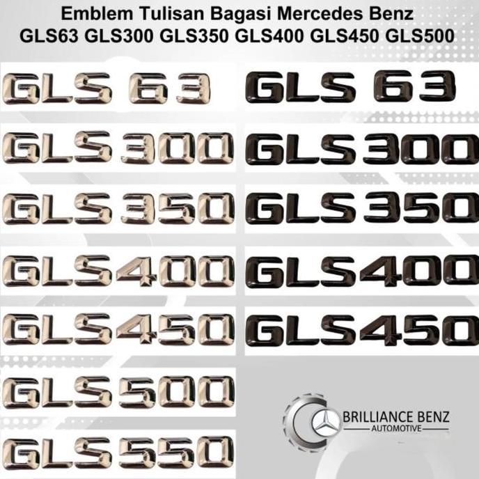 Emblem Tulisan Mercedes Gls63 Gls300 Gls350 Gls400 Gls450 Gls500 Mercy Terbaru