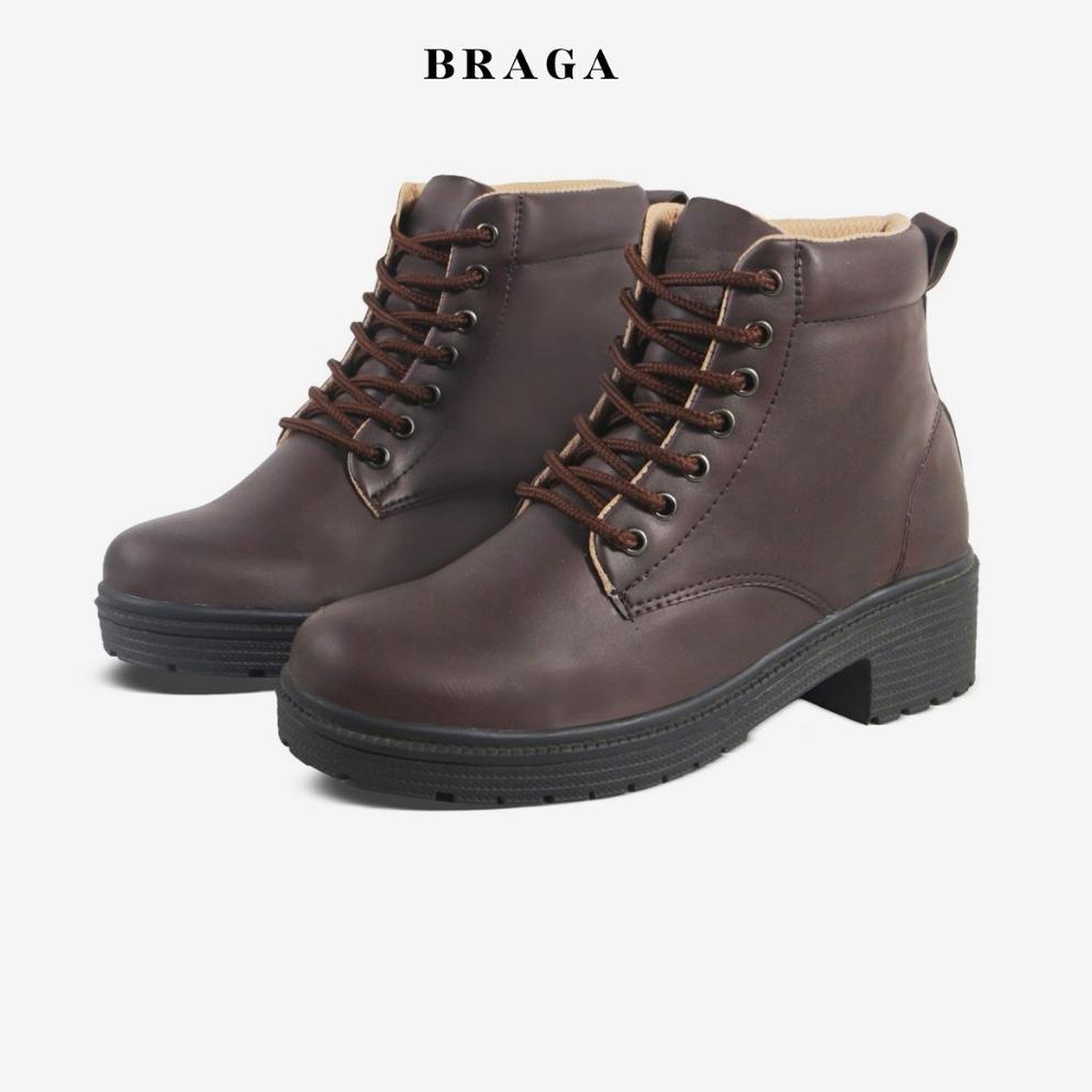 BESTPROMO Braga Ornela B 2871- Sepatu Docmart Boots Fashion Wanita Casual Kuliah Kerja Hangout Hak