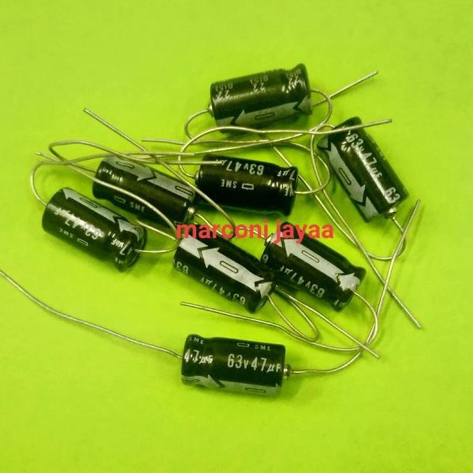 kapasitor 47uf 63volt polar axial FORSALE