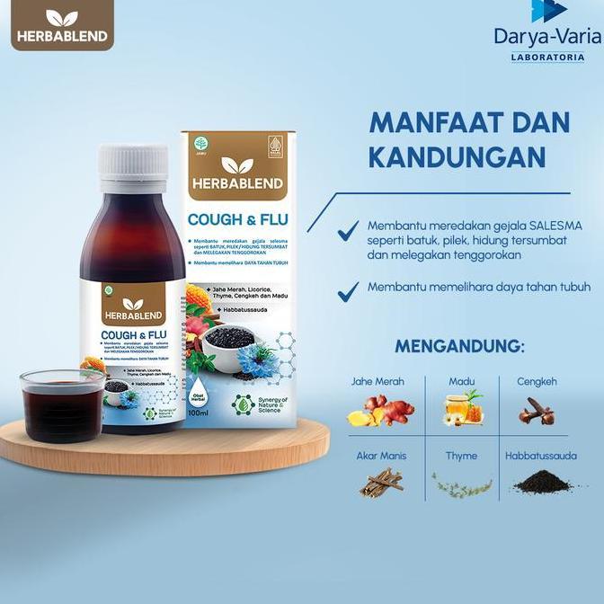 Grildd- Herbablend Cough & Flu (1 Botol X 100 Ml) Suplemen Kesehatan Habbatussauda | Obat Batuk Herb