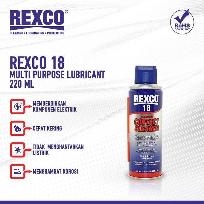 Pembersih Komponen Elektronik Contact Cleaner Rexco18 Rexco 18 220 Ml