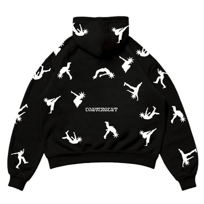 Convergent Boxy Zip Hoodie Keen -  Black Hoodie  Pria wanita unisex