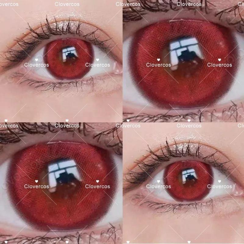 [Ready] Softlens Merah Natural Cosplay Vampire Red Bisa Minus