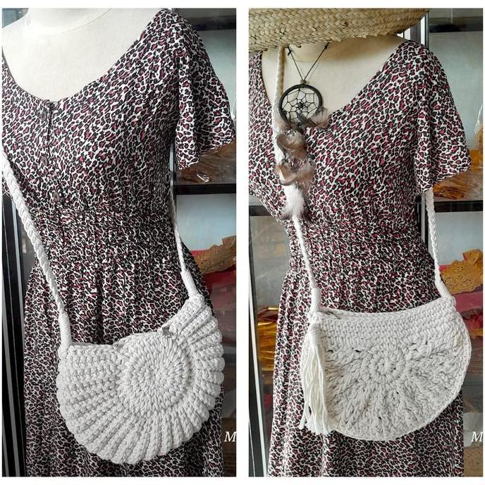 hanya disini] Tas selempang rajut Sulam Bali