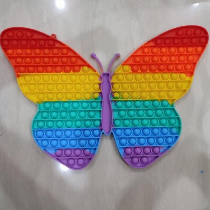 %$%$%$%$] Mainan POP IT 2 , 3 ,4 PEMAIN SUPER JUMBO Kupu kupu rainbow free 2Dadu
