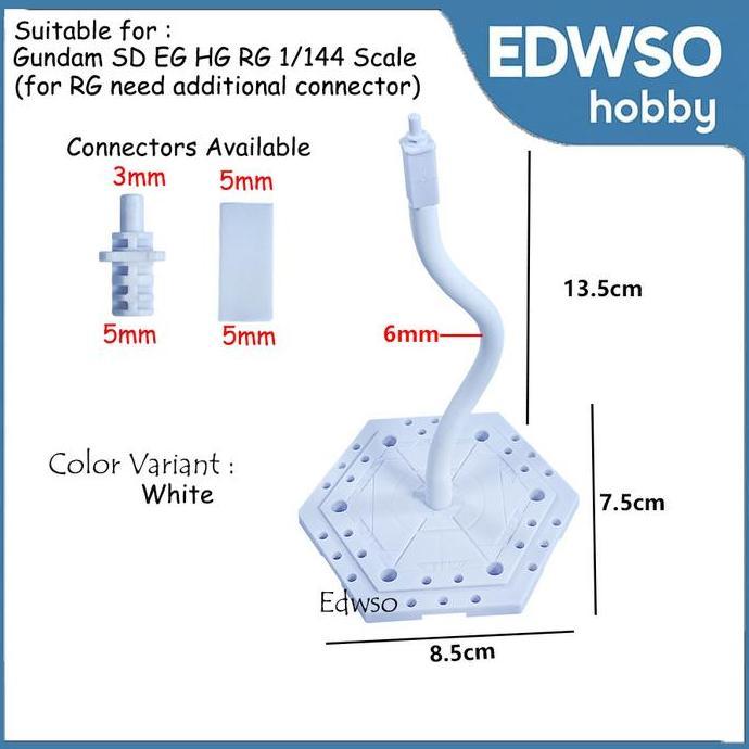 Dimari- Stand Base Action Figure Gundam Bb Sd Sdw Sdcs Hg Rg 1/144 Artikulasi Snake Ver.