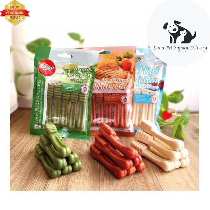 Orcix- Makanan Cemilan Anjing/Snack/Dental Orgo High Calcium Beef