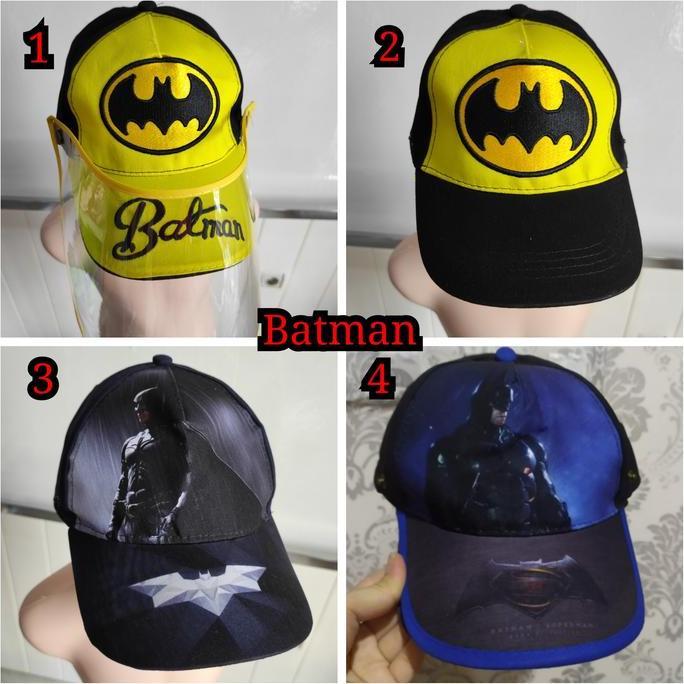 ~~~] Topi Corona Anak Import 2in1 Batman / Topi Face Shield Anak