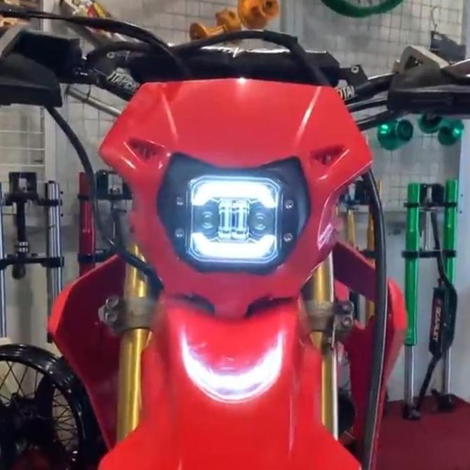 Lampu depan LED Daymeker Pluse Batok Carbon Motor Crf150 Klx150 Wr155