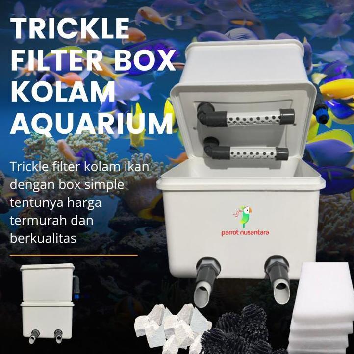[ZGR] trickle filter kolam koi aquarium box kolam ikan media filter mesin pompa
