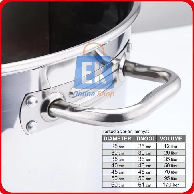Panci Stainless 45cm - 70L Kimitsu | Dandang Stainless Steel | Panci Stainless Steel Tebal | Panci D