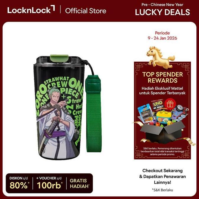 LocknLock Tumbler Glow in the Dark Cafe Tumbler 500mL One Piece Edition - Roronoa Zoro
