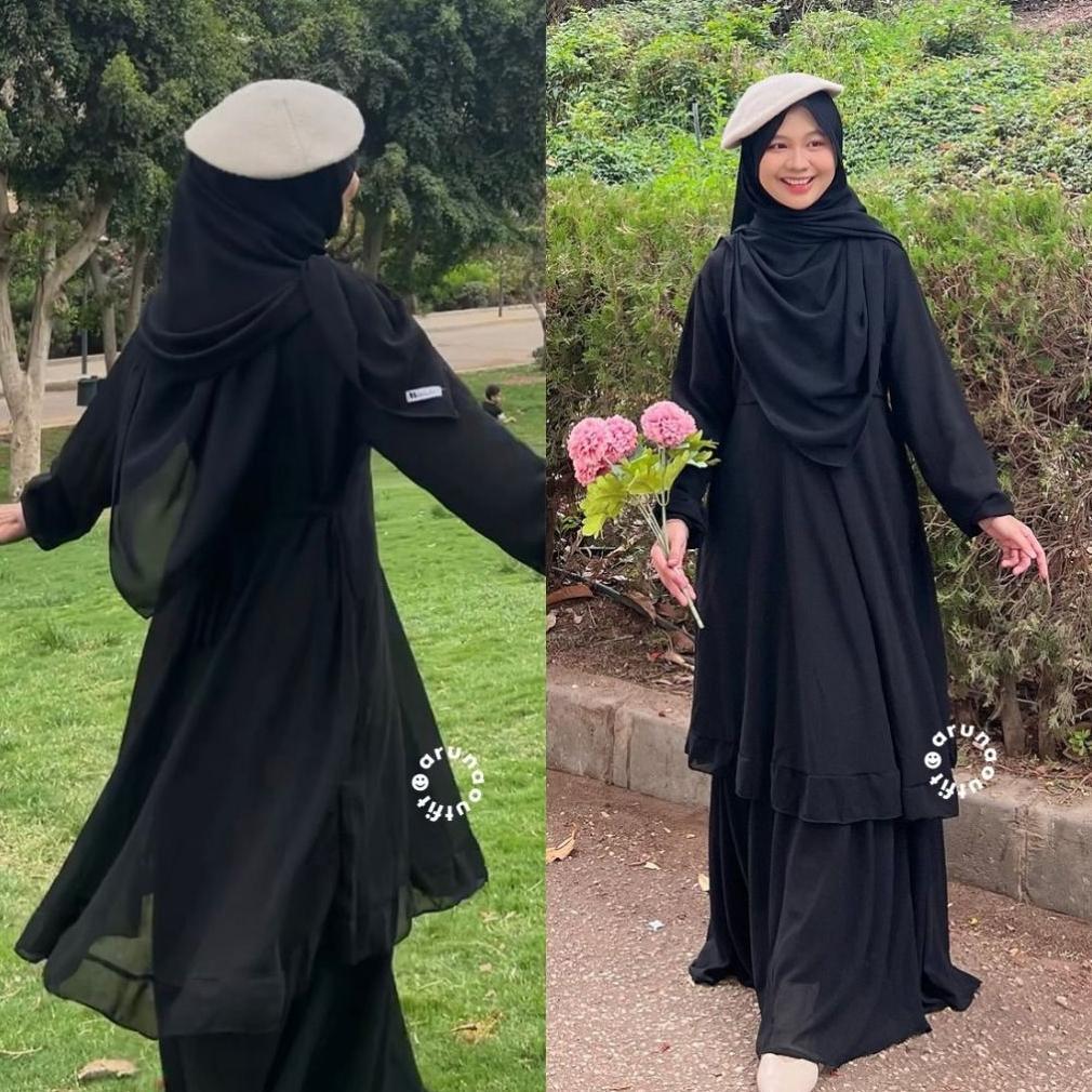 Discount Gamis Malaysia Dewasa Ceruty Rempel Bawah Busui Friendly