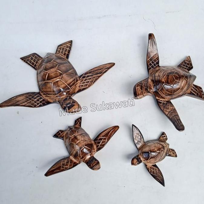 +++++] Hiasan kura kura penyu terbang kerajinan kayu handmade bali