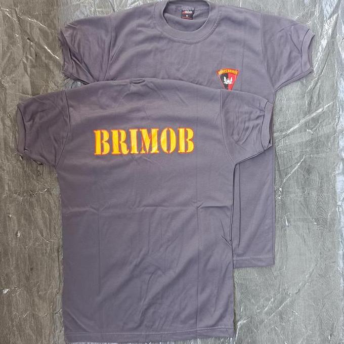 DV107 >> Kaos Pendek Brimob Coklat / Kaos Brimob Coklat