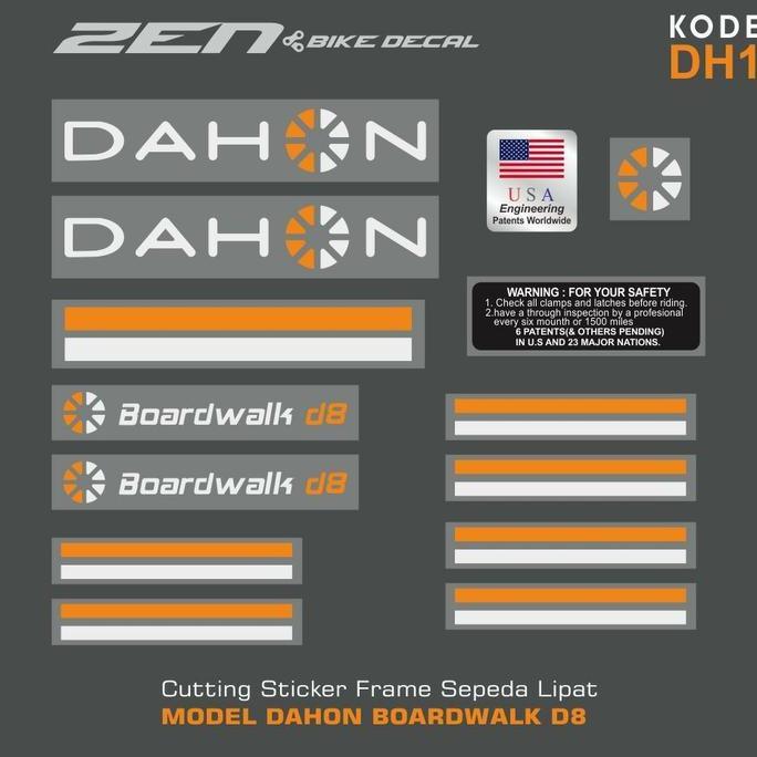 Cutting sticker Frame sepeda lipat model DAHON BOARDWALK D8