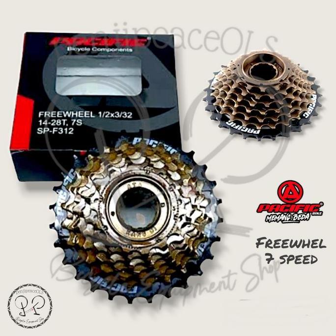 freewheel pacific 7 speed gir belakang sepeda freewhel SP-F312-2 1/2 x 3/32