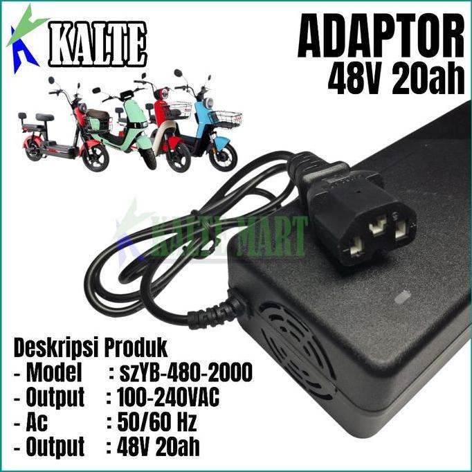Adaptor Charger 48V 20AH Charger Baterai Sepeda Listrik 48V 20AH