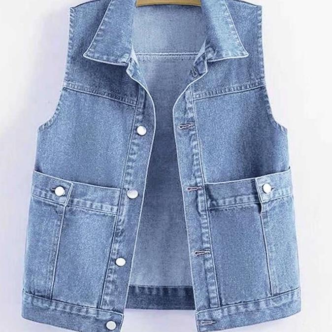 Lansungkirim- 985-Rompi Jeans Wanita/Rompi Wanita/Rompi Jeans Wanita Kekinian Atasan