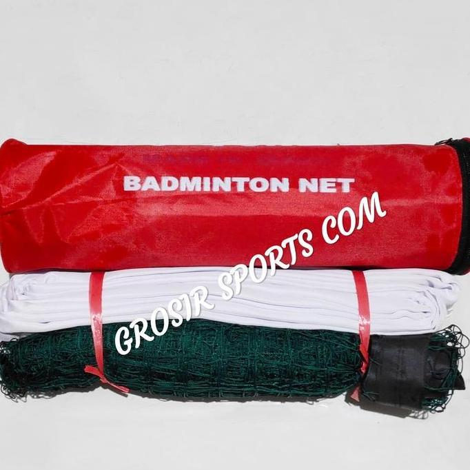 Jaring / Net Bulutangkis / Net Badminton List Putih Bahan Kain