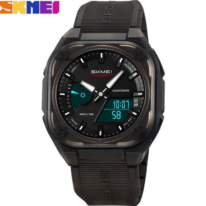 Jam Tangan Pria Analogdital Sport World Time Tahan Air Skmei 2328