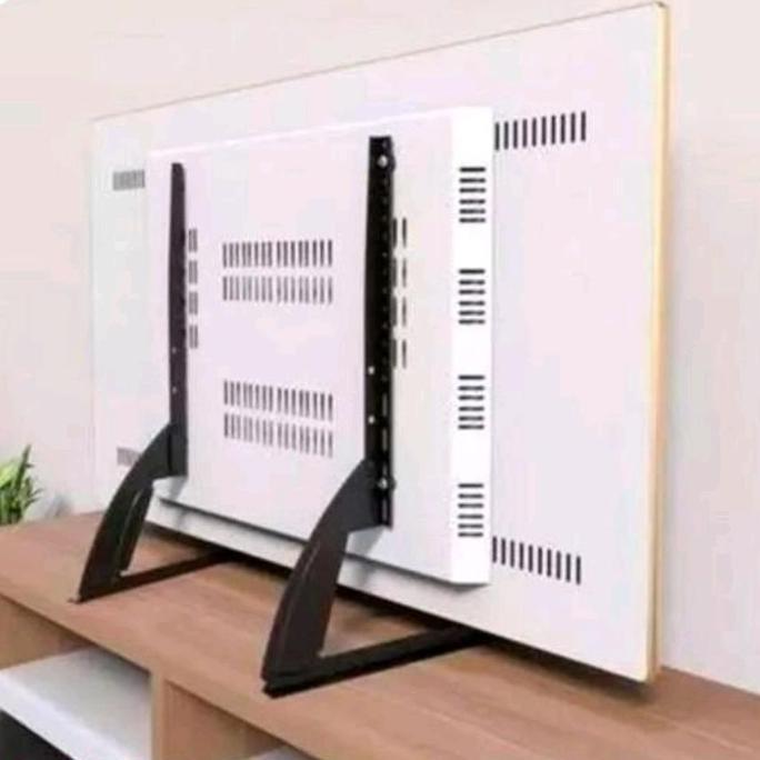 rintanostore - stand tv meja 70 65 60 55 50 43 32 inch, bracket kaki tv universal besi tebal