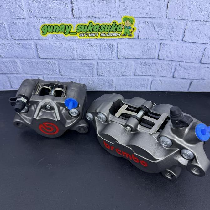 Kaliper Brembo 4 Piston 1 Pin Grey Kanan & Kaliper Brembo 2 Piston 1 Pin Original Made In Italy