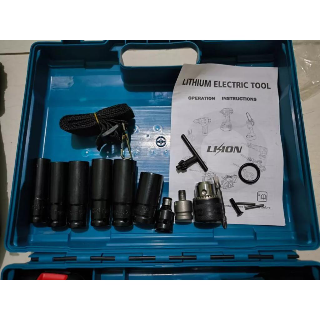 Maklta Impact Cordless Bor Impact Wrench 86V 880Nm Impact Baterai Brushless Bor Impact Baterai 2 Bat