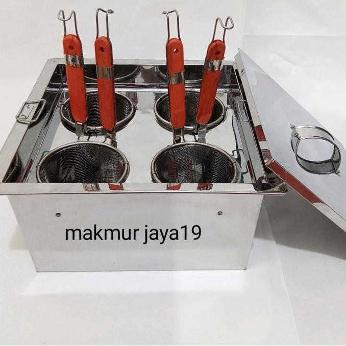 dandang mie kotak dandang bakso kotak tong mie kocok lubang 4 uk35x35x20cm Panci Stainless Steel ter