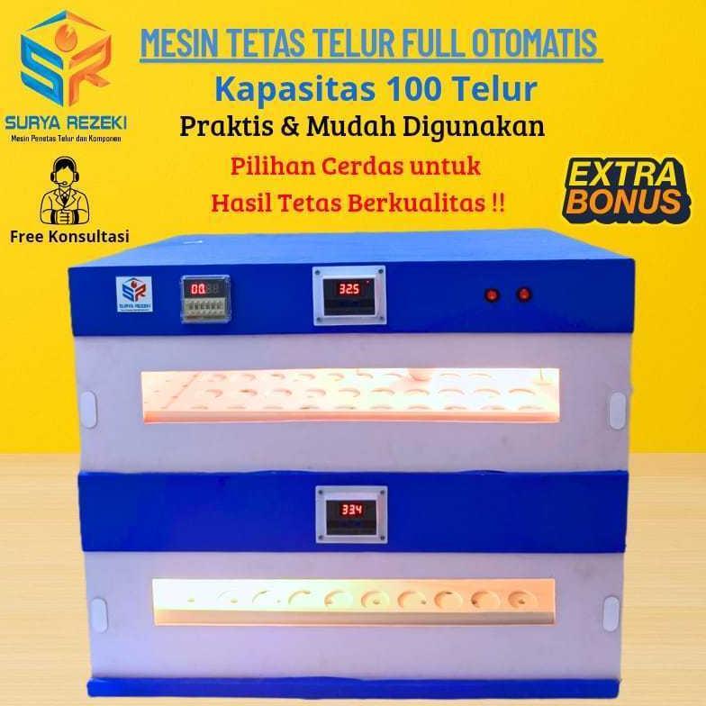 Mesin penetas telur full otomatis kapasitas 100 butir telur ayam bebek burung