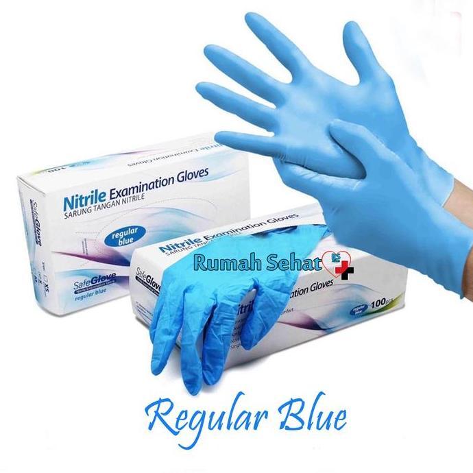 Langsungbersih- Sarung Tangan Latex Sarung Tangan Karet Sarung Tangan Medis Biru