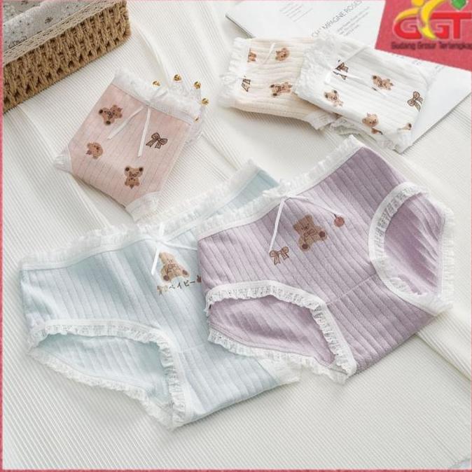 GGT Celana Dalam Wanita Segitiga 7039 Motif Kartun Bahan Adem Sempak Cewek