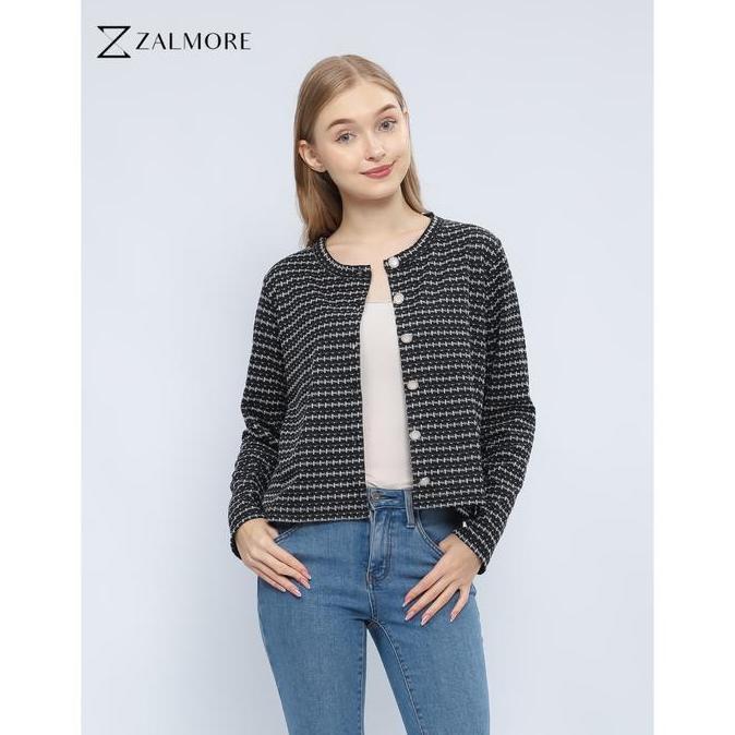 Lansungkirim- Zalmore Tweed Longsleeve Button Top / Cardigan Premium Luma Tweed - Outer / Luaran Wan