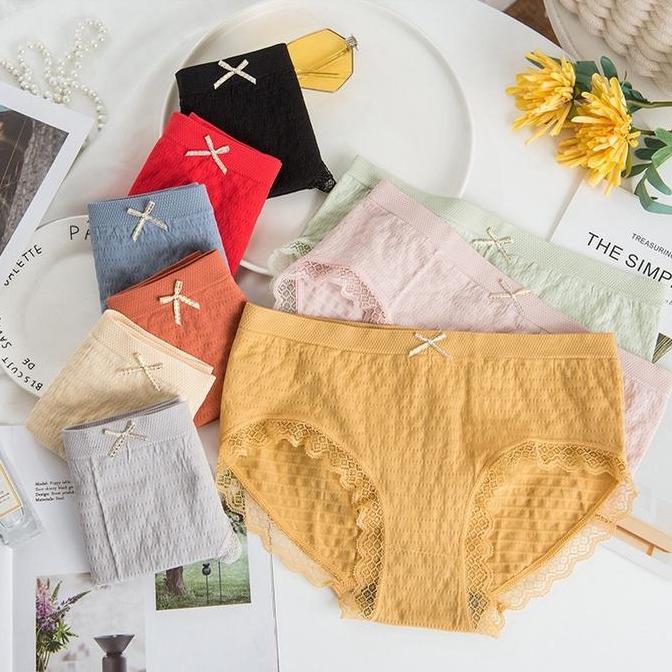 Celana dalam Wanita Bahan Katun CD L Pakaian Dalam Wanita 2077 Fit Karet