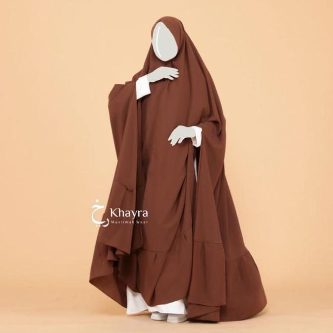 KHIMAR FLOOR HANDSPLIT REMPEL JUMBO SYARI BY KHAYRA MUSLIMAH WEAR