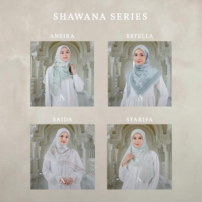 Authentism - Shawana Series Exclusive Printed Scarf Kerudung Voal Motif Segi Empat Hijab Premium Mus