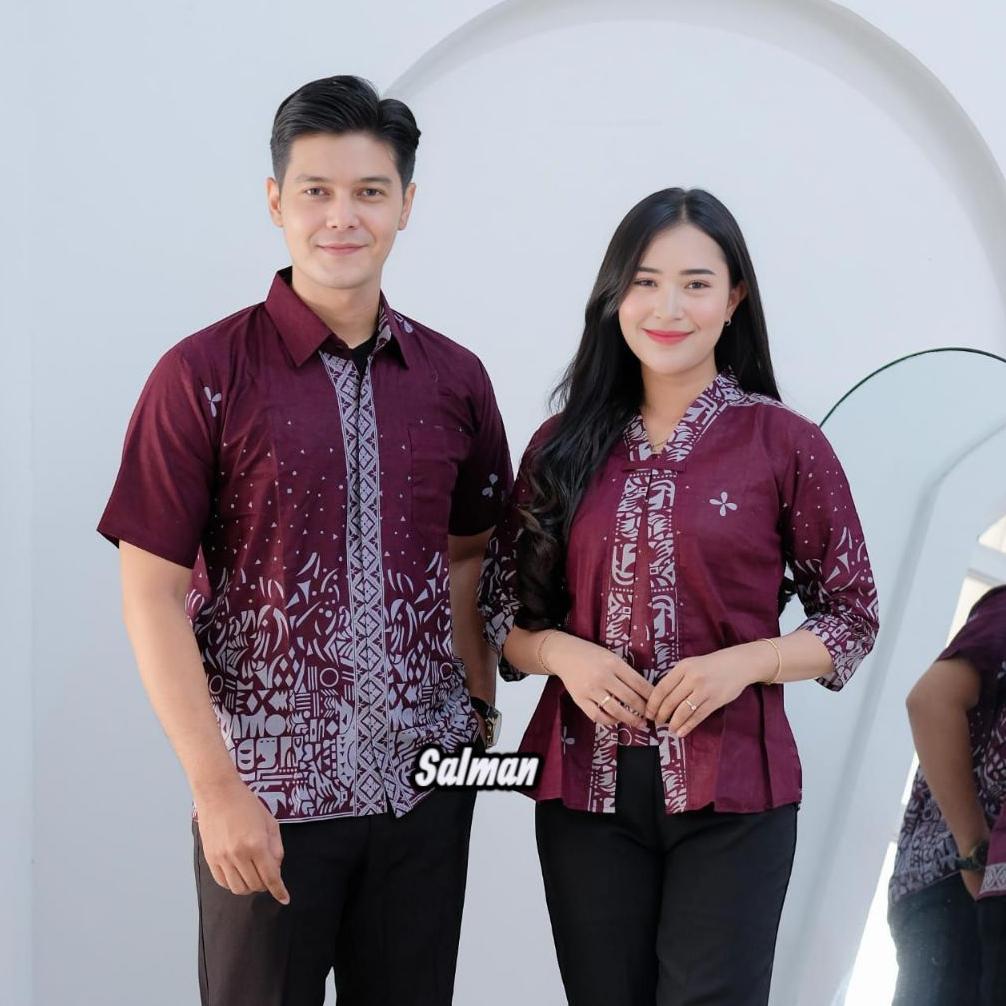 PAKET HEMAT Batik Couple Atasan Batik Couple Modern Bahan Katun Premium