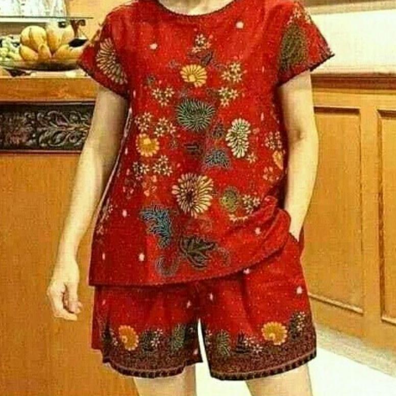 MURAH UNGGUL BATIK SETELAN CELANA PENDEK ATASAN WANITA ORIGINAL LD 100 -120