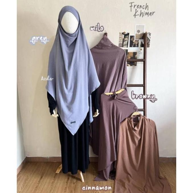 New French Khimar Azda By Azda Indonesia | Shera | Crinkle | Instan