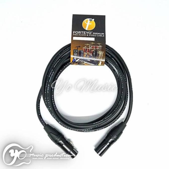 TERBARU - Jack Kabel Mic Instrument XLR 48 V Silver/Black Forteyo Original