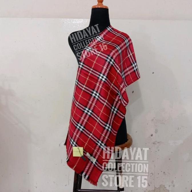 syal kasmir kotak-kotak premium musim dingin ( pria & wanita ) || shawl wanita dan pria Aksesoris