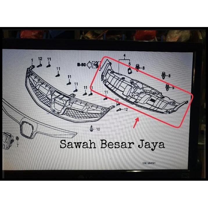 GRATIS ONGKIR COVER BASE GRIL GRILL GRILLE - TUTUP PLASTIK HITAM ATAS RADIATOR HONDA CIVIC FD-1 FD-2