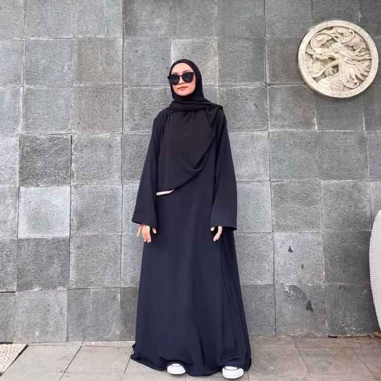BIG PROMO ABAYA TURKEY PUTIH I  ABAYA BASIC I  ABAYA DRESS POLOS  ABAYA TURKI  ARMY UKURAN S M L XL 