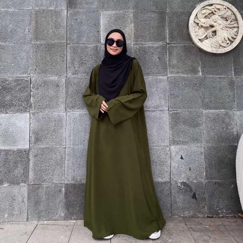 BIG SALE ABAYA TURKEY PUTIH I  ABAYA BASIC I  ABAYA DRESS POLOS  ABAYA TURKI  ARMY UKURAN S M L XL X
