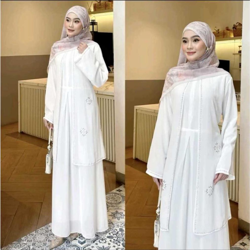 NEW Gamis Abaya Sultan Model Mewah Lebaran 2026 Ceruty Premium Motif Swarovski Remaja Santri Dewasa 